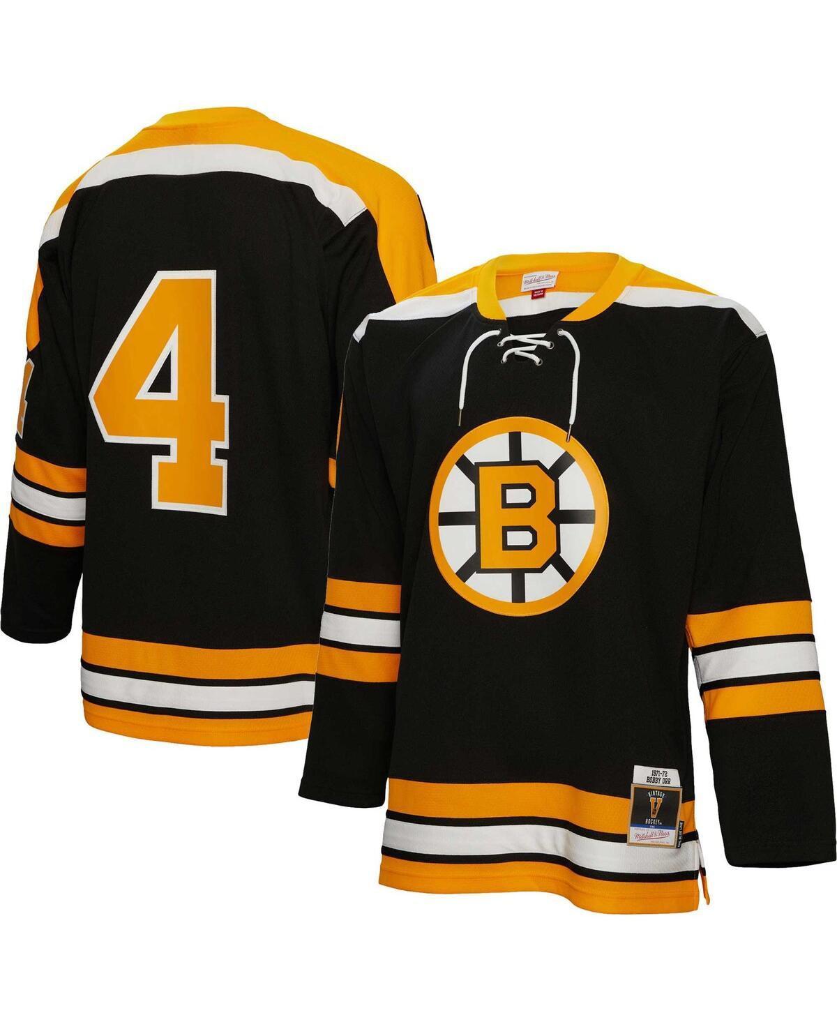 Mens Mitchell & Ness Bobby Orr Black Boston Bruins Big & Tall 1971 Blue Line Player Jersey Product Image