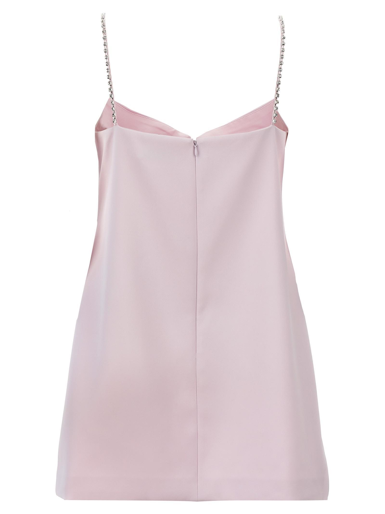 Pink Satin Diamante Mini Dress Product Image