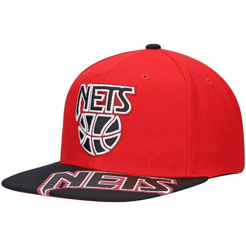 Mens Mitchell & Ness x Lids Red/Black New Jersey Nets Hardwood Classics Reload 3.0 Snapback Hat Product Image