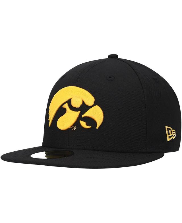 Mens New Era Black Iowa Hawkeyes Logo Basic 59FIFTY Fitted Hat Product Image