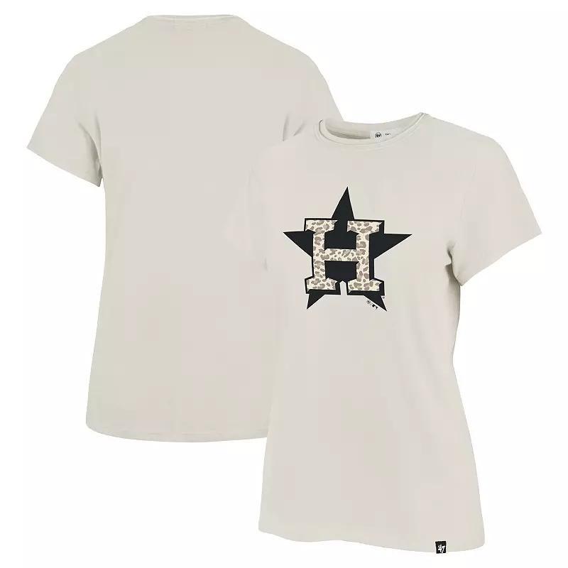 Women's '47 Oatmeal Houston Astros Imprint Frankie T-Shirt, Size: Small, Team Product Image