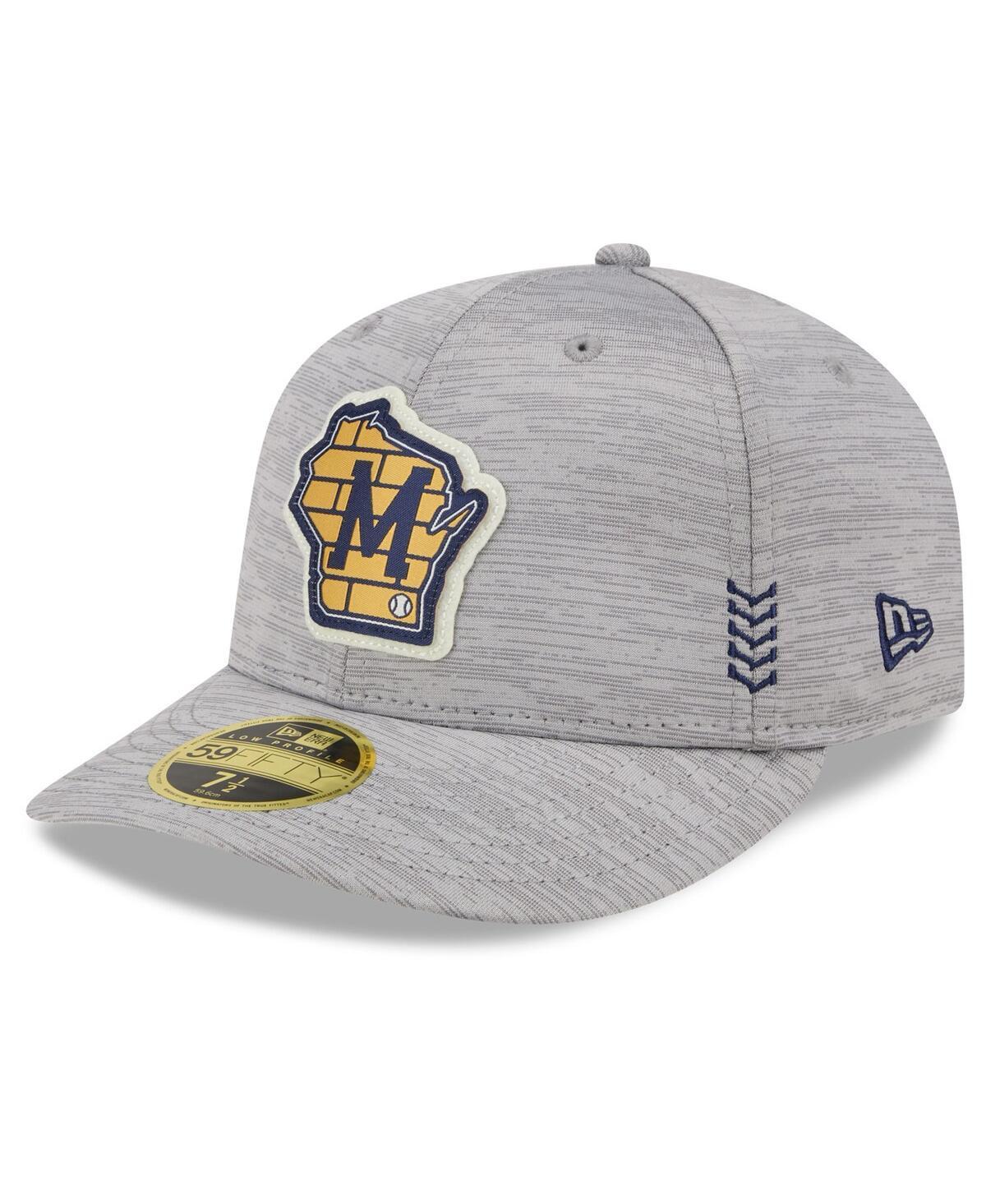 Mens New Era Gray Milwaukee Brewers 2024 Clubhouse Low Profile 59FIFTY Fitted Hat Product Image