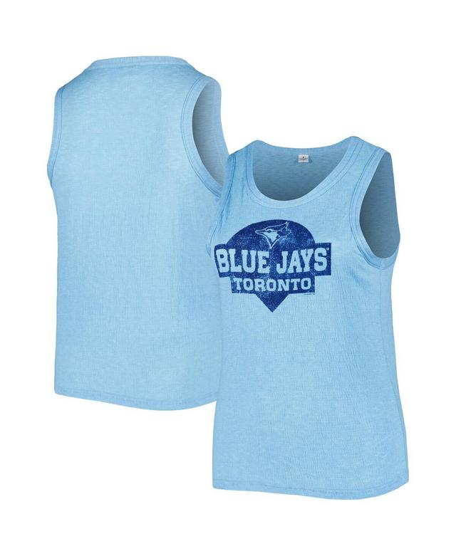 Womens Soft as a Grape Royal Toronto Blue Jays Plus Size High Neck Tri-Blend Tank Top Product Image