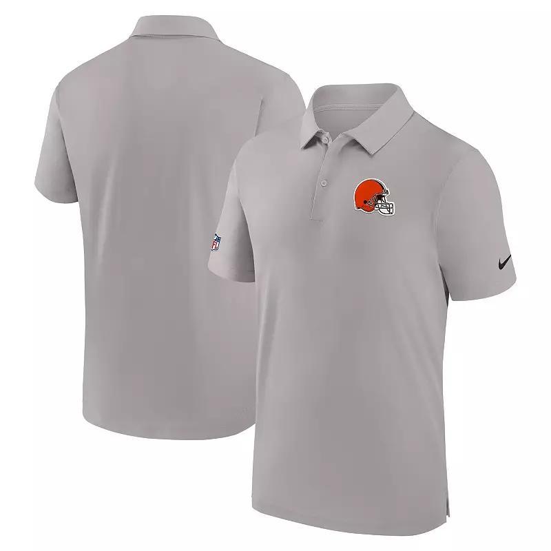 Mens Nike Gray Cleveland Browns Sideline Coaches Performance Polo Product Image