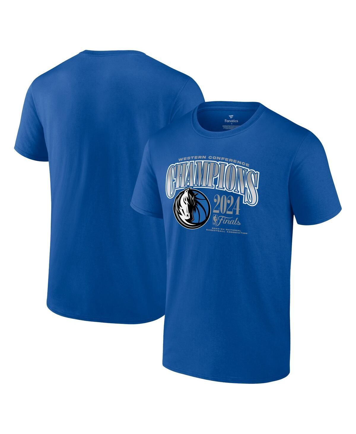 Fanatics Mens Blue Dallas Mavericks 2024 Western Conference Champions Behind The Back Pass T-Shirt Product Image