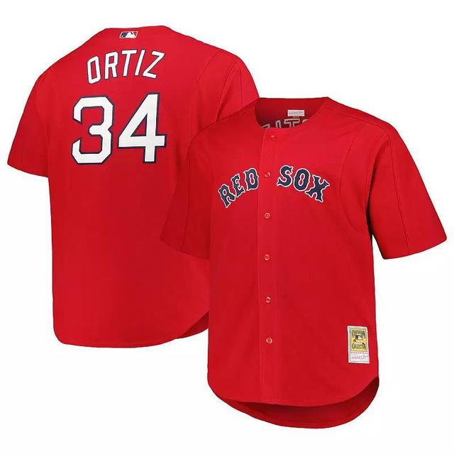 Mens Mitchell & Ness David Ortiz Boston Sox Big & Tall Cooperstown Collection Batting Practice Replica Jersey Product Image