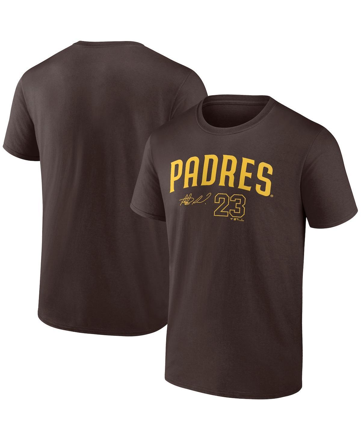 Mens Fanatics Fernando Tatis Jr. Brown San Diego Padres Player Name and Number T-shirt Product Image