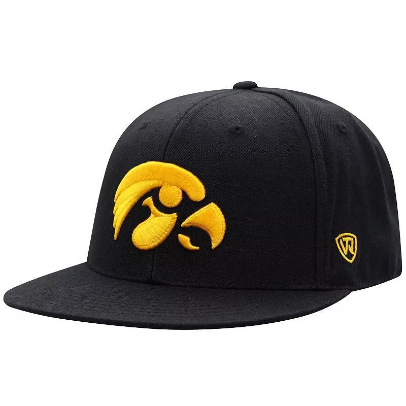 Mens Top of the World Black Iowa Hawkeyes Team Color Fitted Hat Product Image