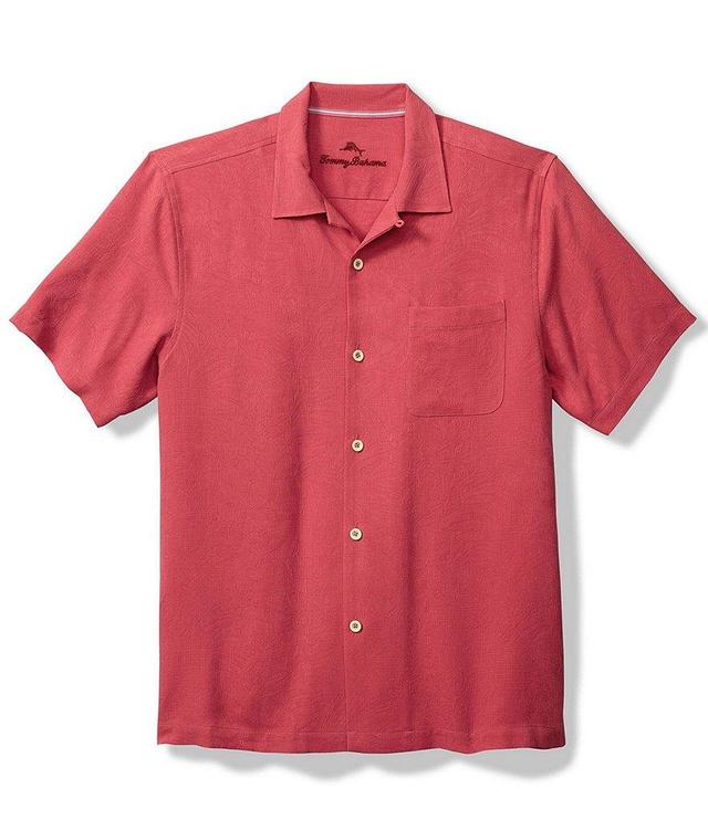 Tommy Bahama Big & Tall Solid Tropic Isle Silk Short Sleeve Woven Shirt Product Image