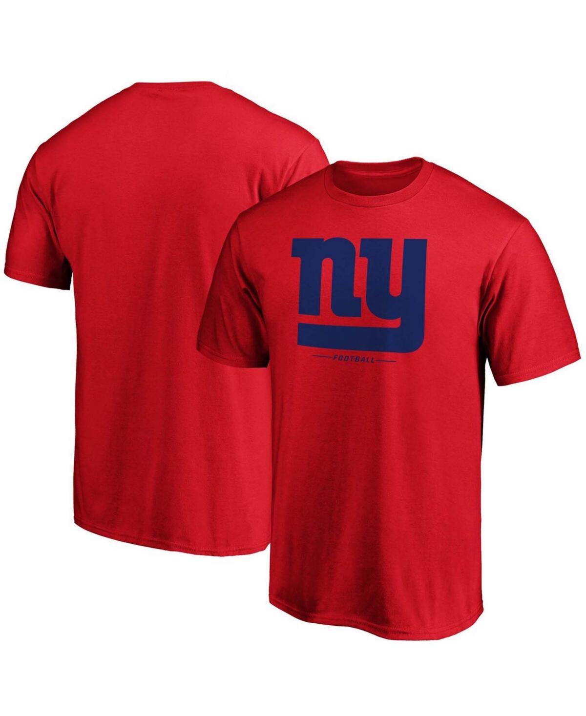 Mens Red New York Giants Team Lockup Logo T-shirt Product Image