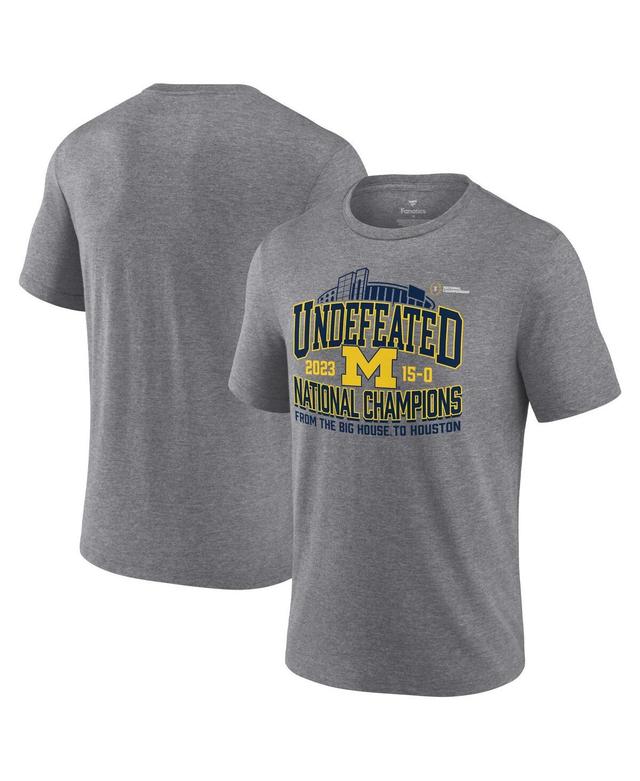 Mens Fanatics Heather Gray Michigan Wolverines College Football Playoff 2023 National Champions Hometown Tri-Blend T-shirt Product Image