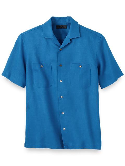 Slim Fit Linen Solid Casual Shirt Product Image