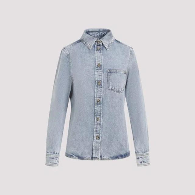 Petite Denim Shirt In  Cool Blue Product Image