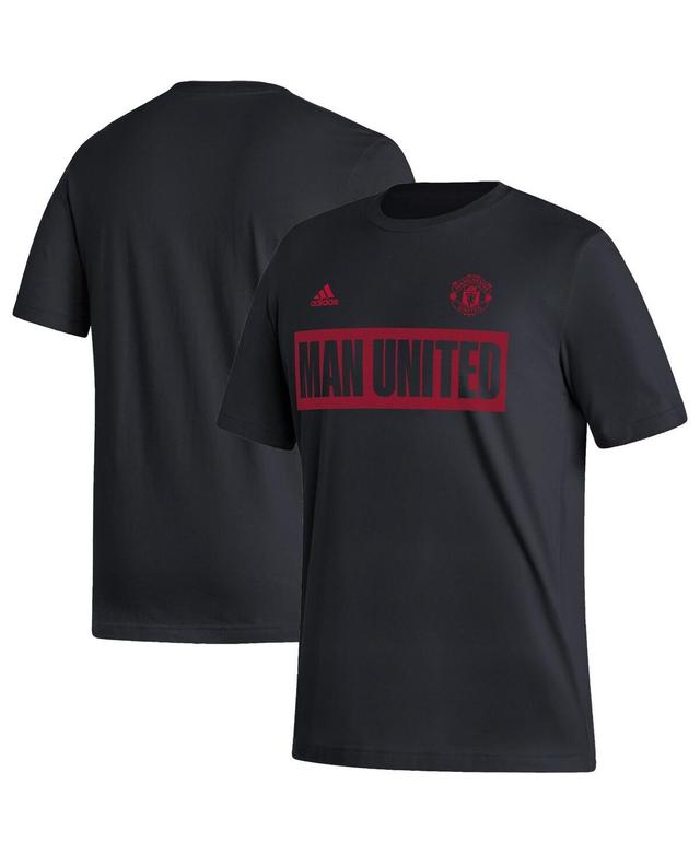 Mens adidas Black Manchester United Culture Bar T-Shirt Product Image