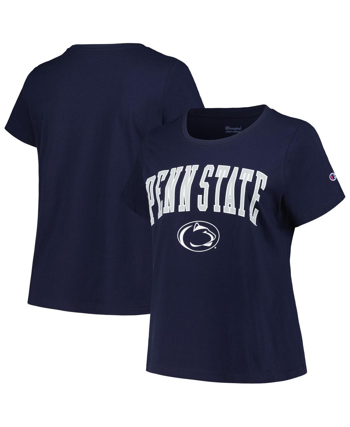 Womens Profile Navy Penn State Nittany Lions Plus Size Arch Over Logo Scoop Neck T-shirt Product Image