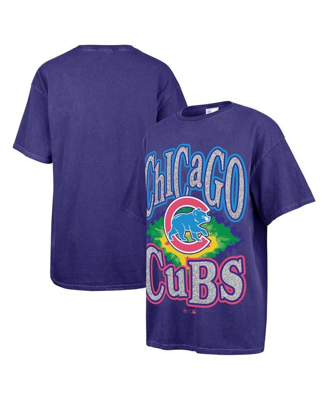 47 Brand Womens Navy Chicago Cubs Flashing Lights Boyfriend T-Shirt Product Image