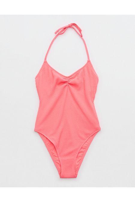 Aerie Crinkle Halter Cheekiest One Piece Swimsuit Women's Product Image