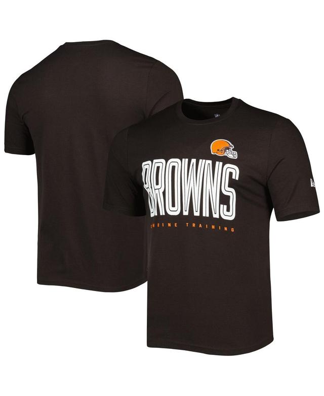 Mens New Era Brown Cleveland Browns Combine Authentic Training Huddle Up T-shirt Product Image