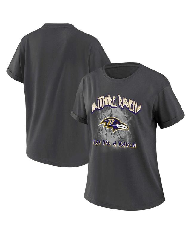 Womens Wear by Erin Andrews Charcoal Baltimore Ravens Boyfriend T-shirt Product Image