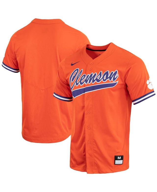 Nike Mens Clemson Tigers Replica Full-Button Baseball Jersey - Orange Product Image