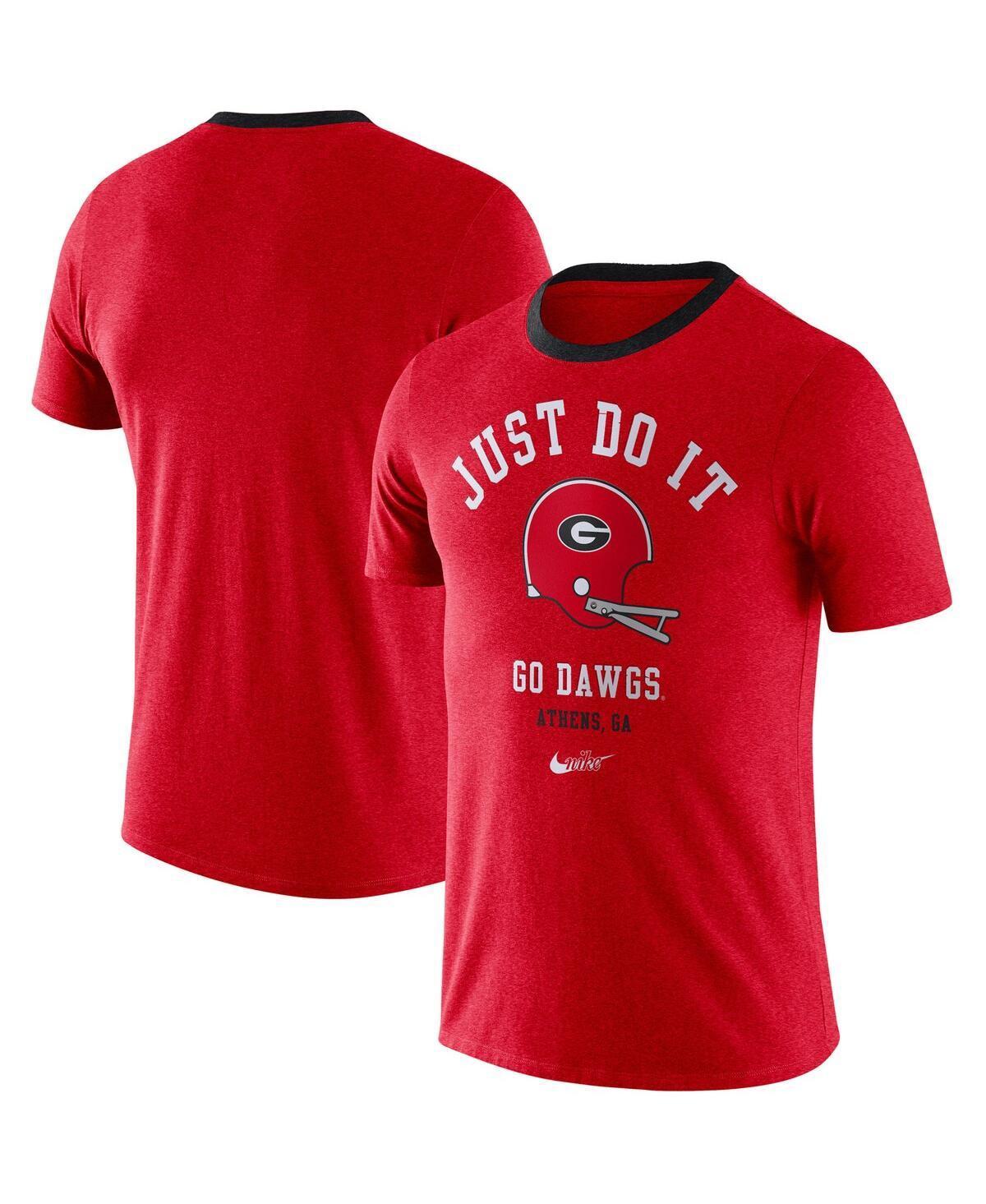 Mens Red Georgia Bulldogs Vault Helmet Tri-Blend T-shirt Product Image