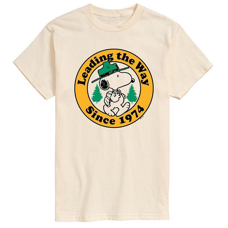 Mens Peanuts Snoopy Leading The Way Graphic Tee Ivory Product Image