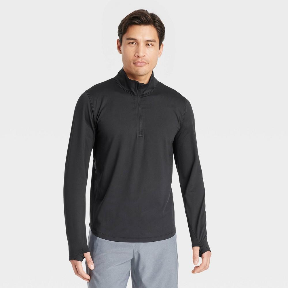 Mens Lightweight Zippered Athletic Top - All In Motion Black Product Image