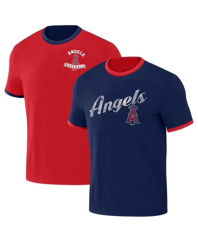 Mens Darius Rucker Collection by Fanatics /Navy Los Angeles Angels Two-Way Ringer Reversible T-Shirt Product Image