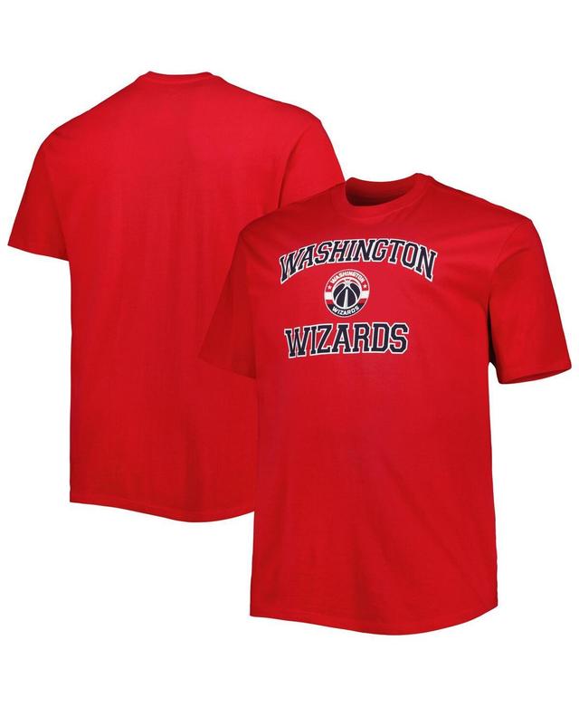 Mens Red Washington Wizards Big and Tall Heart and Soul T-shirt Product Image