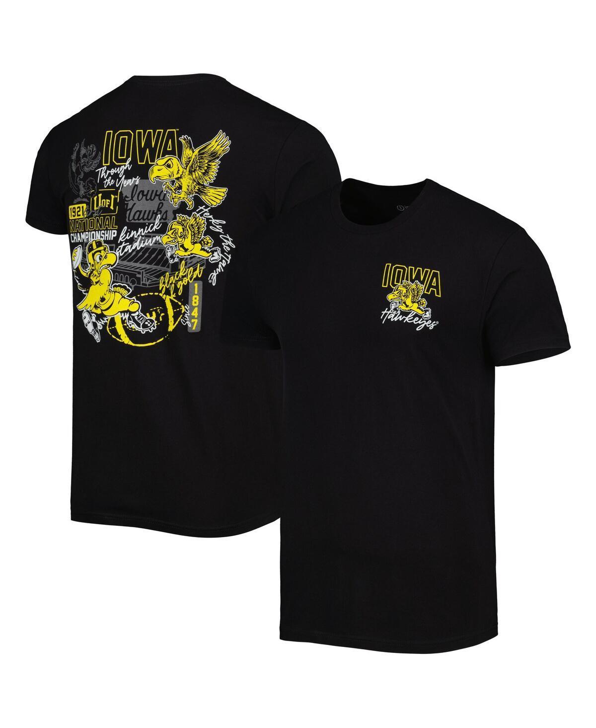 Mens Black Iowa Hawkeyes Vintage-Like Through the Years Two-Hit T-shirt Product Image