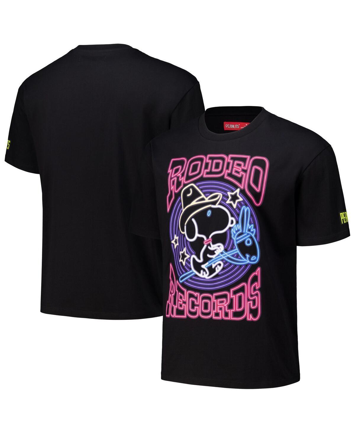 Freeze Max Mens Black Peanuts Snoopy Rodeo Loose Fit T-Shirt Product Image