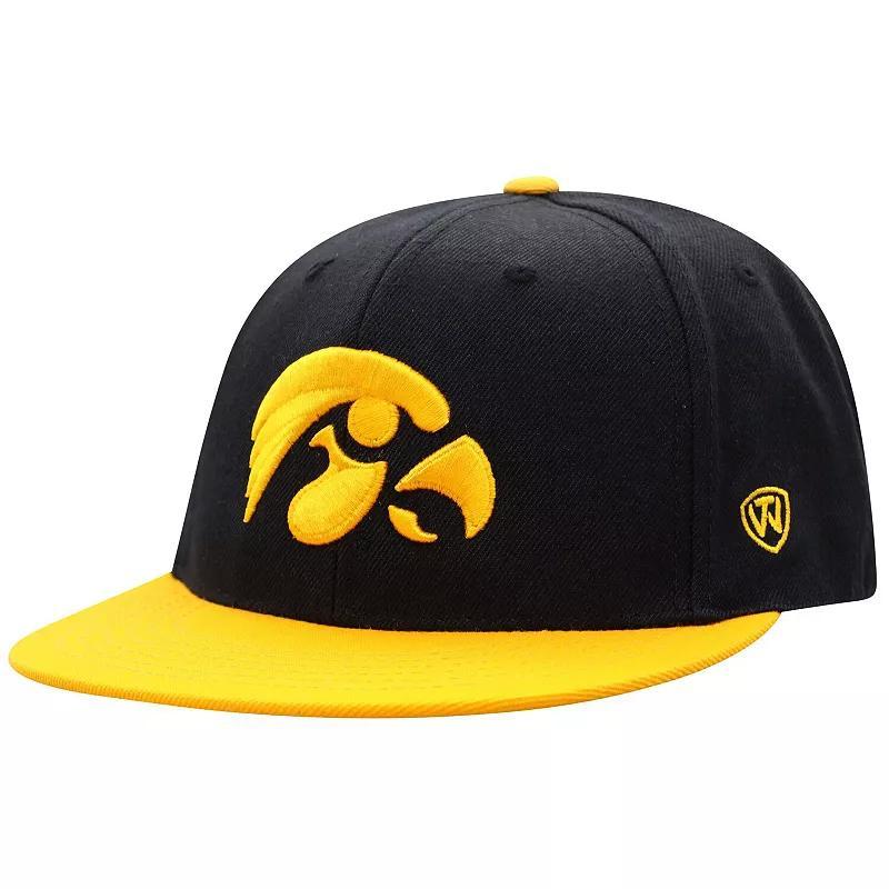 Mens Top of the World /Gold Iowa Hawkeyes Team Color Two-Tone Fitted Hat Product Image