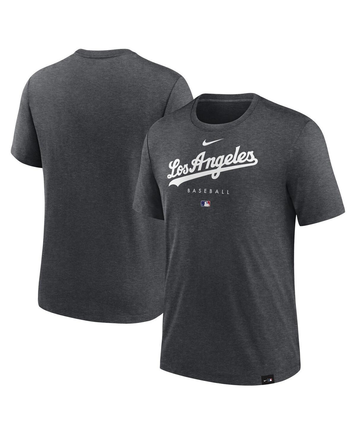 Mens Nike Heather Charcoal Los Angeles Dodgers Authentic Collection Early Work Tri-Blend Performance T-shirt Product Image