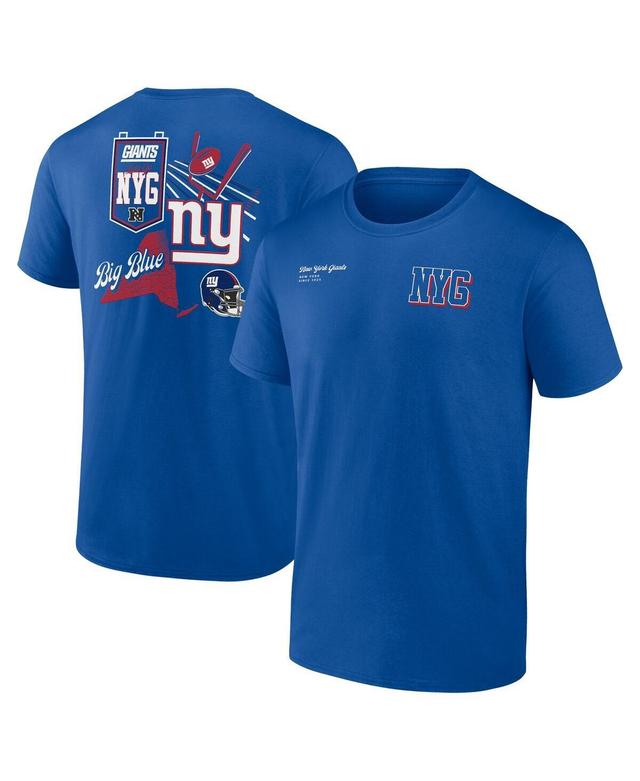 Fanatics Mens Royal New York Giants Split Zone T-Shirt Product Image