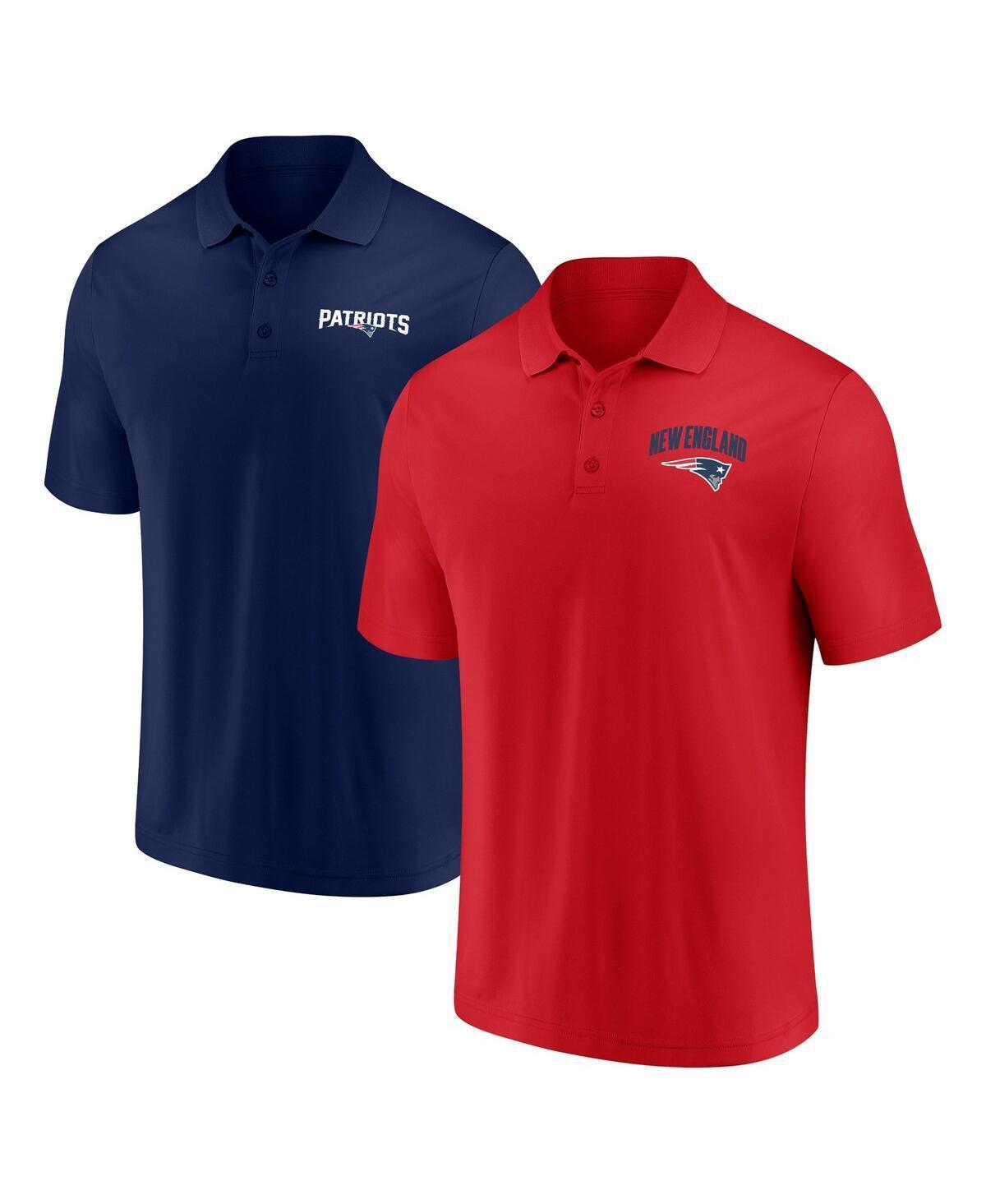 Fanatics Mens New England Patriots Lockup Two-Pack Polo Shirt Set - Navy Product Image