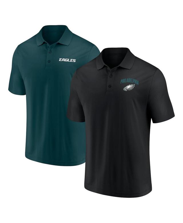 Fanatics Mens Philadelphia Eagles Lockup Two-Pack Polo Shirt Set - Black Product Image