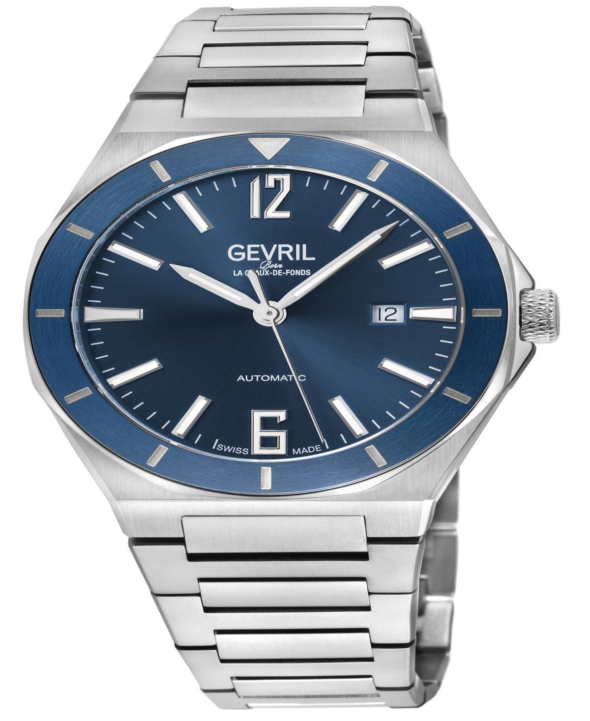 Gevril Mens High Line Silver-Tone Stainless Steel Watch 43mm - Silver Product Image