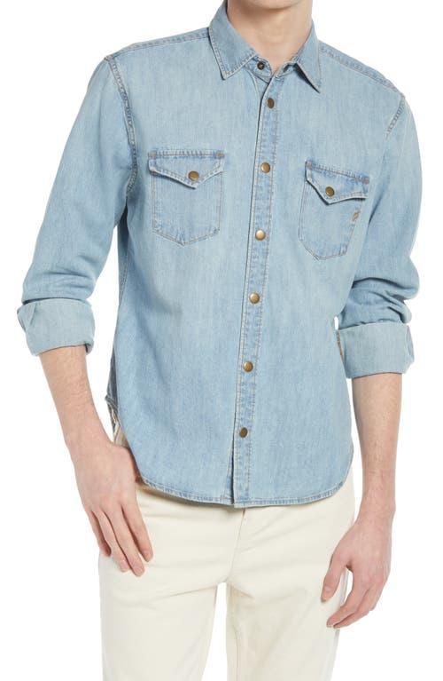 Billy Reid Distressed Denim Slim Fit Western Shirt Product Image