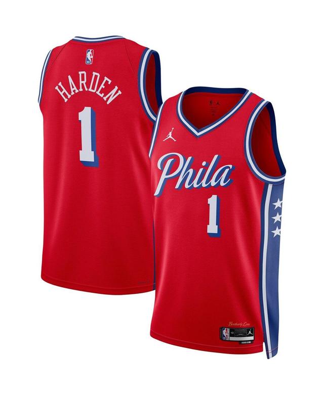 Nike Mens Nike 76ers Statement Jersey - Mens White/Red Product Image