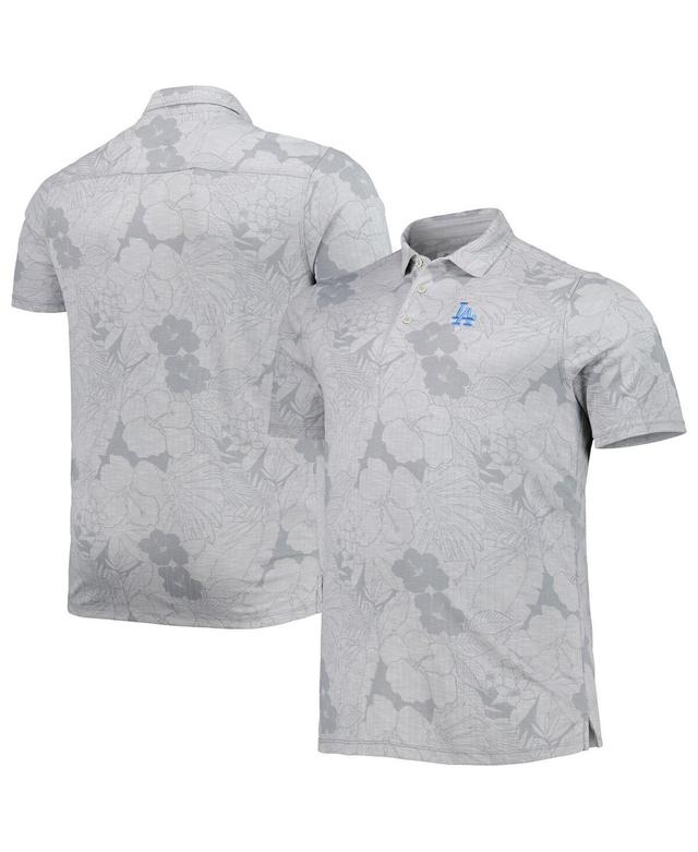 Mens Tommy Bahama Gray Los Angeles Dodgers Big and Tall Miramar Blooms Polo Shirt Product Image