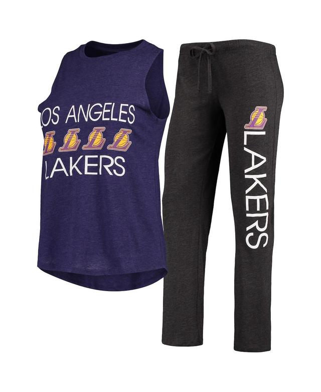 Womens Concepts Sport Black Los Angeles Lakers Tank Top & Pants Sleep Set Product Image