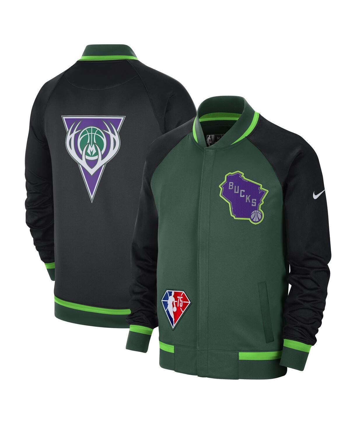 Mens Nike Green Milwaukee Bucks 2021/22 City Edition Therma Flex Showtime Full-Zip Bomber Jacket - Green Product Image