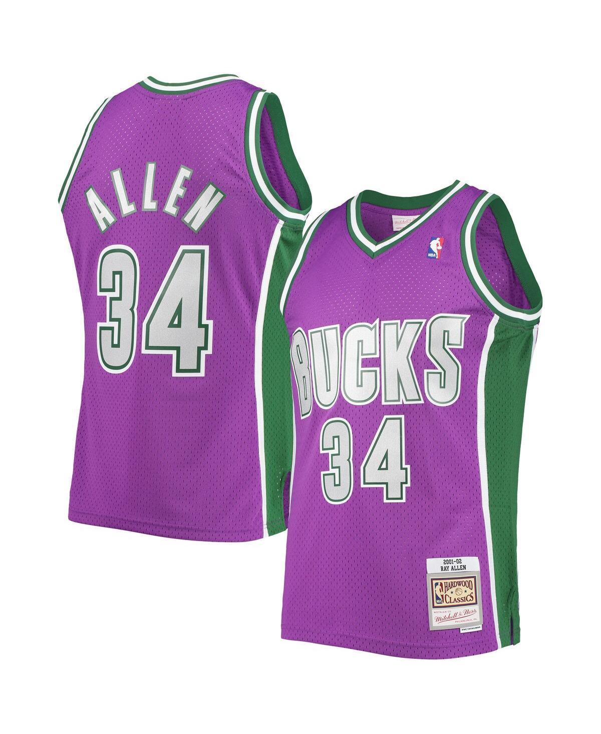 Mens Mitchell & Ness Ray Allen Milwaukee Bucks Hardwood Classics Swingman Jersey Product Image