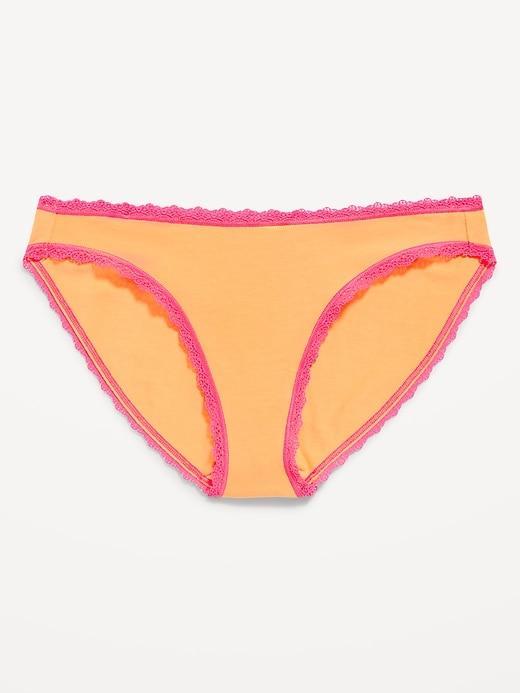 Mid-Rise Everyday Cotton Lace-Lined Bikini Underwear Product Image