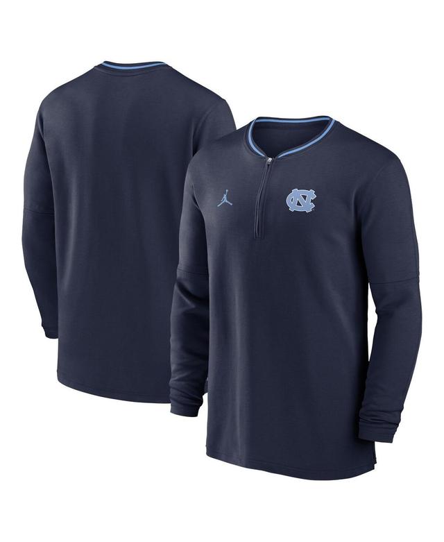 Jordan Mens Navy North Carolina Tar Heels 2024 Sideline Coach Performance Half-Zip Long Sleeve Top - Navy Product Image