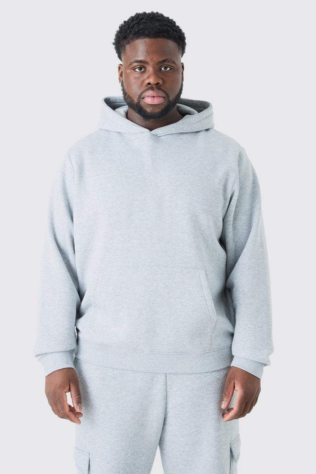 Mens Plus Basic Over The Head Hoodie In Grey Marl, Grey Product Image