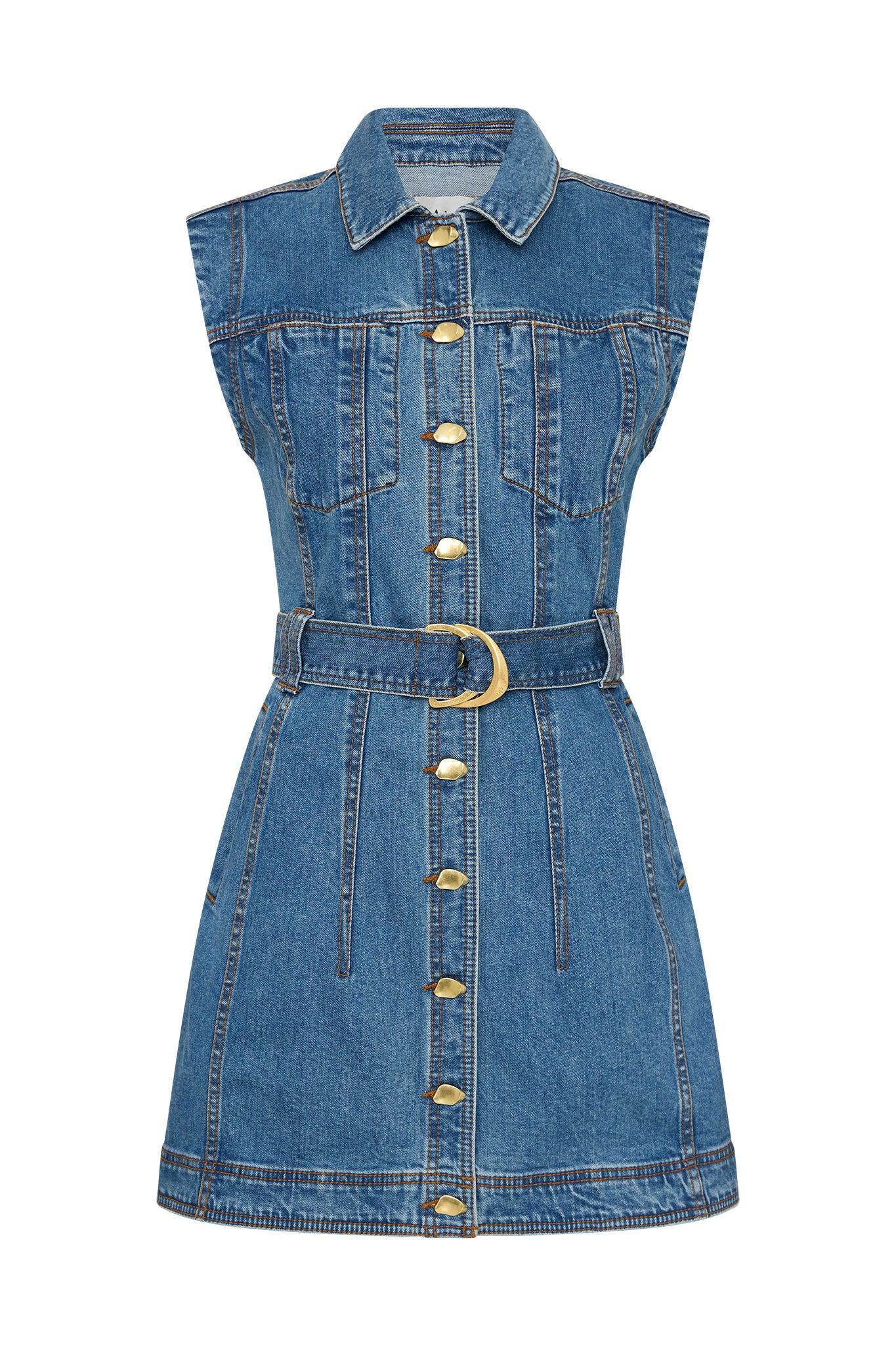 Darcie Denim Mini Dress Product Image