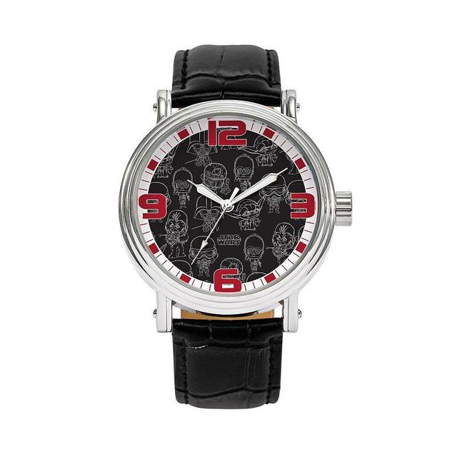 Disneys Star Wars Multi-Character Mens Leather Watch- WSW001385 Black Product Image