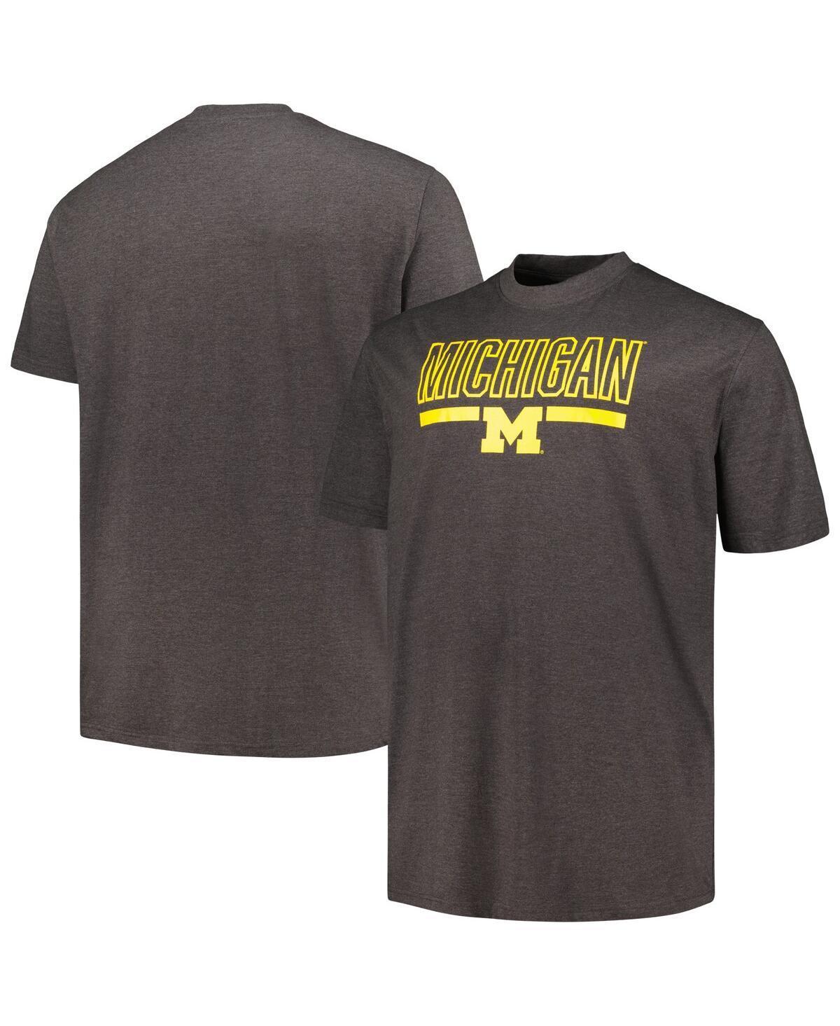 Mens Profile Heather Charcoal Michigan Wolverines Big & Tall Team T-Shirt Product Image