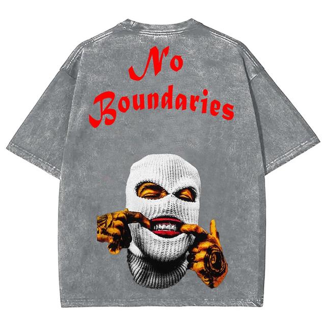 Men's Vintage Y2k No Boundaries Graphic Acid Washed T-Shirt Product Image